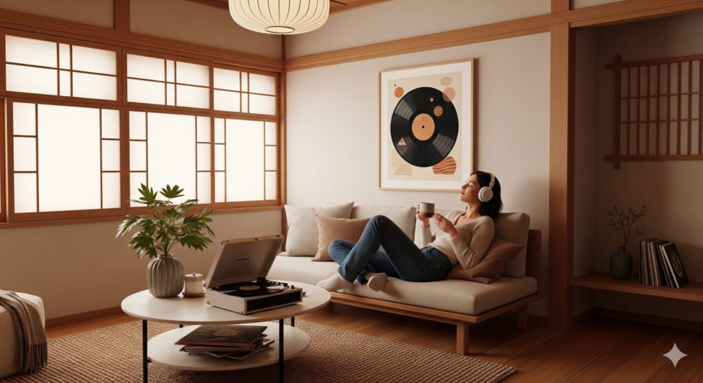 レコードのイラストでおしゃれな毎日を