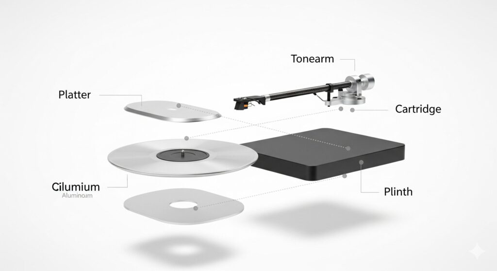 レコードプレーヤーの基本的な構造